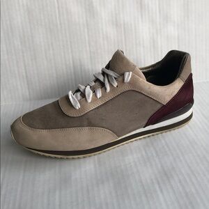 JOHNSTON & MURPHY Women’s Suede comfort Sneakers Tan Burgundy Size 9